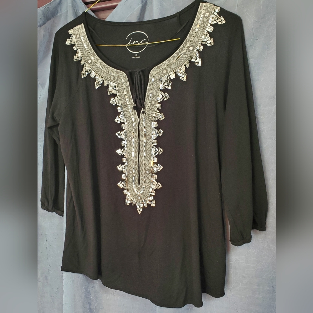 SENT TO THREDUP...3/4 Sleeve Blouse, (INC) - Picture 1 of 5